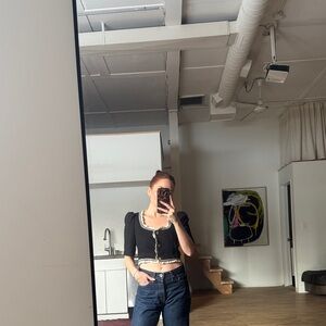 Sandro Black and White Cropped Blazer